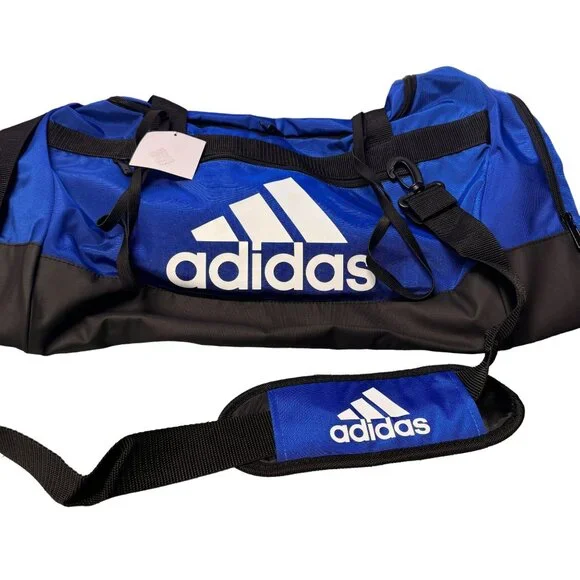 Adidas Defender IV Medium Duffle Bag Team Royal Blue White Black NWT - Picture 2 of 13